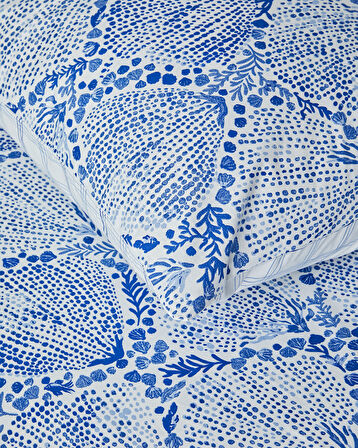English Home Coastal Treasures Pamuklu Ranforce Tek Kişilik Nevresim Seti 160x220 cm Mavi