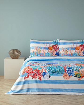 English Home Deep Ocean Çift Kişilik Nevresim Seti Mavi