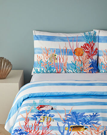 English Home Deep Ocean Çift Kişilik Nevresim Seti Mavi