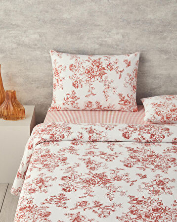 English Home Rosey Violen Tek Kişilik Pike Takımı Turuncu