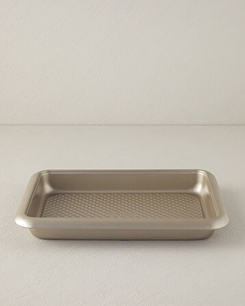 Patisserie Tray Karbon Çelik Kek Kalıbı 37x27 cm Şampanya