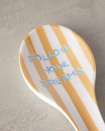 English Home Follow Your Dreams Melamin Kaşıklık 25x10 cm Sarı