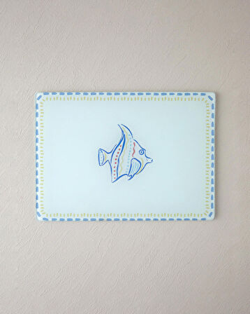 English Home Jolly Sea Cam Kesme Tahtası 25x35 cm Mavi-Beyaz