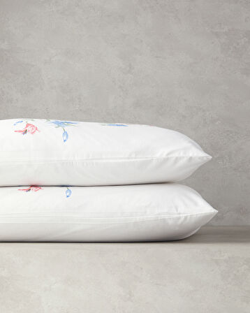 English Home Rose Romance Kombin Pamuklu 2'li Yastık Kılıfı 50x70 cm Mavi