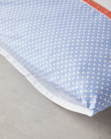 English Home Rose Romance Kombin Pamuklu 2'li Yastık Kılıfı 50x70 cm Mavi