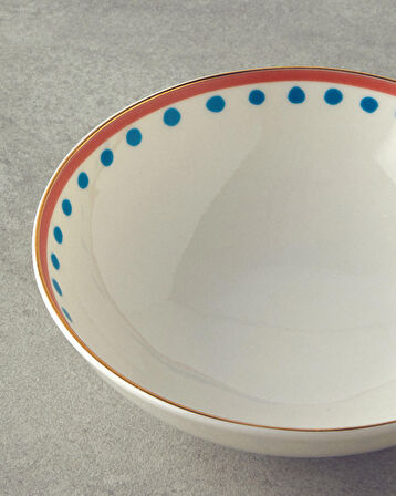 English Home Orange Carny Bone Porselen Kase 15 cm Turuncu-Mavi