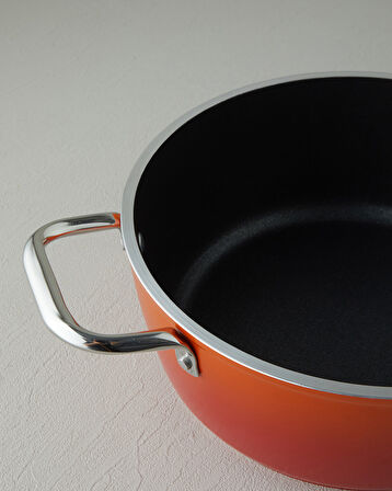 Verona Döküm Derin Tencere 20 cm Turuncu