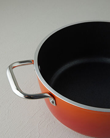 Verona Döküm Derin Tencere 24 cm Turuncu