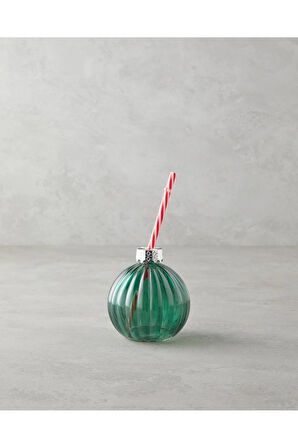 Joyful Christmas Cam Pipetli Bardak 400 ml Yeşil