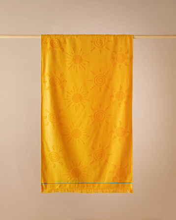 Funny Sunny Pamuklu Plaj Havlusu Sarı