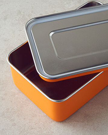 English Home Harper Paslanmaz Çelik Lunch Box 900 ml Turuncu