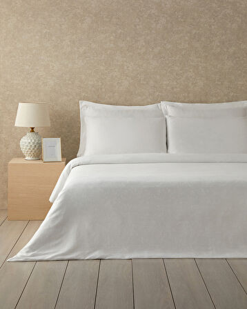 English Home Taylor Lyocell Saten Çift Kişilik Nevresim Takımı 200x220 cm Beyaz