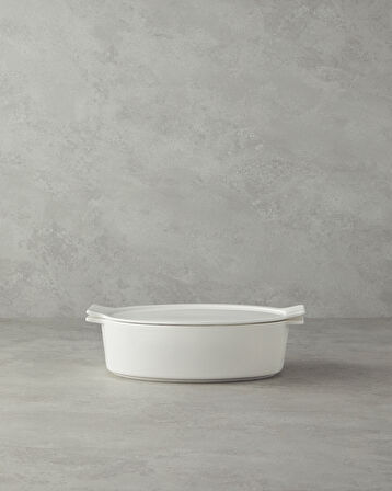 English Home Pure New Bone Oval Fırın Tenceresi 29x19x7,5 cm Beyaz
