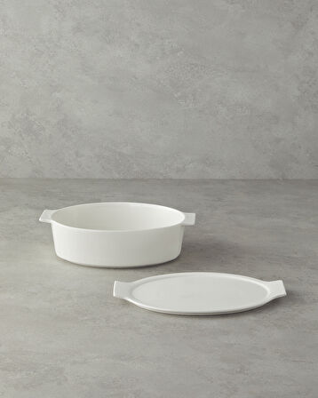 English Home Pure New Bone Oval Fırın Tenceresi 29x19x7,5 cm Beyaz