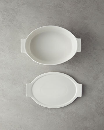 English Home Pure New Bone Oval Fırın Tenceresi 29x19x7,5 cm Beyaz