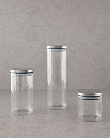 English Home All Fresh Square Borosilikat Erzak Kabı 650 ml Şeffaf
