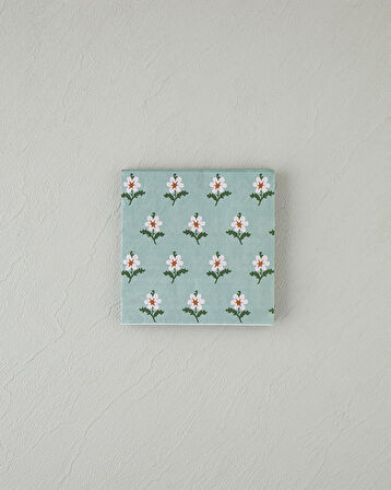 Retro Floral 20'li Kağıt Peçete 33x33 cm Yeşil