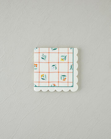 Retro Flowery 20'li Kağıt Peçete 33x33 cm Krem