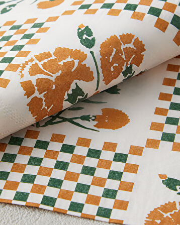 English Home Retro Botanique 20'li Kağıt Peçete  Yeşil