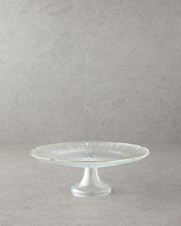 English Home Siana Cam Kek Standı 28 cm Gold