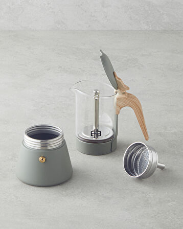 English Home Corazon Paslanmaz Çelik 4 Cup Moka Pot 160 ml Yeşil