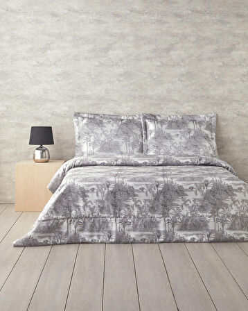 English Home Royal Elegance Jakarlı Çift Kişilik Yatak Örtüsü Takımı 240X260 cm Antrasit