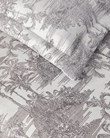 English Home Royal Elegance Jakarlı Çift Kişilik Yatak Örtüsü Takımı 240X260 cm Antrasit