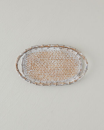 English Home Doris Dekoratif Tepsi 33x3,5x19,5 cm Naturel