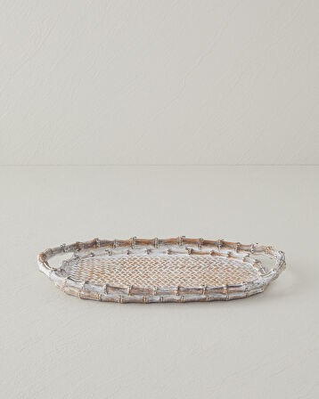 English Home Doris Dekoratif Tepsi 33x3,5x19,5 cm Naturel