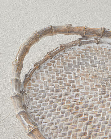English Home Doris Dekoratif Tepsi 40,8x4,3x23,3 cm Naturel