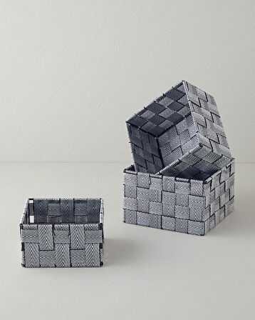 Shine Sepet 14x14x7 cm Siyah - Beyaz