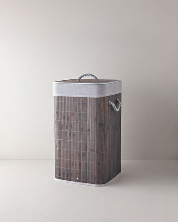 English Home Selina Bambu Çamaşır Sepeti 35x35x60 cm Antrasit