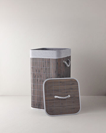 English Home Selina Bambu Çamaşır Sepeti 35x35x60 cm Antrasit