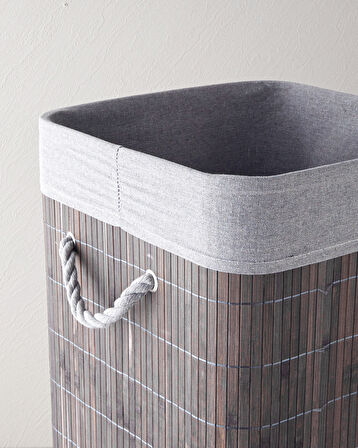 English Home Selina Bambu Çamaşır Sepeti 35x35x60 cm Antrasit