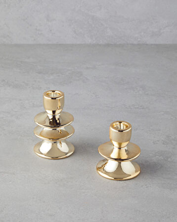 English Home Pera Şamdan 7x7x8 cm Gold