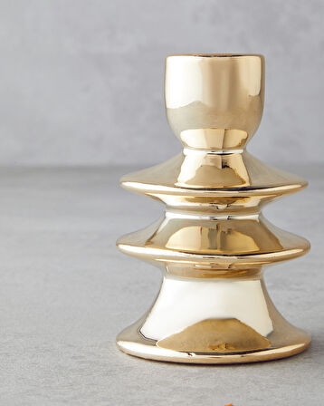 English Home Pera Şamdan 7x7x10 cm Gold