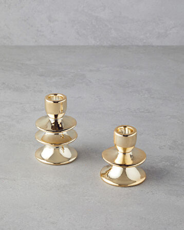 English Home Pera Şamdan 7x7x10 cm Gold