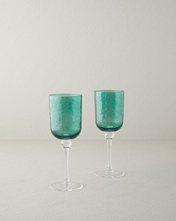 English Home Favour Cam 2'li Kadeh 390 ml Yeşil