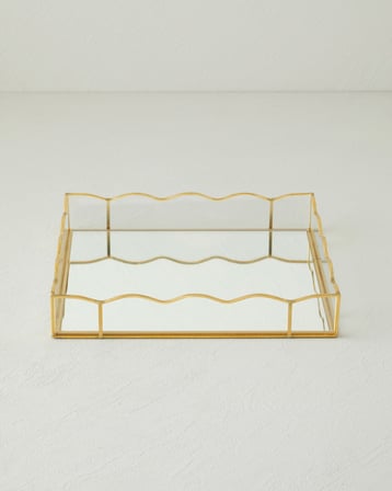 Mensa Cam Dekoratif Tepsi 23,8x23x3,8 cm Gold