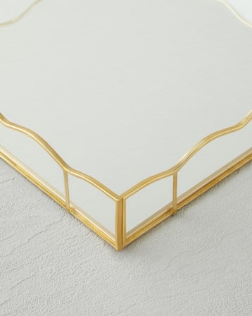 Mensa Cam Dekoratif Tepsi 23,8x23x3,8 cm Gold