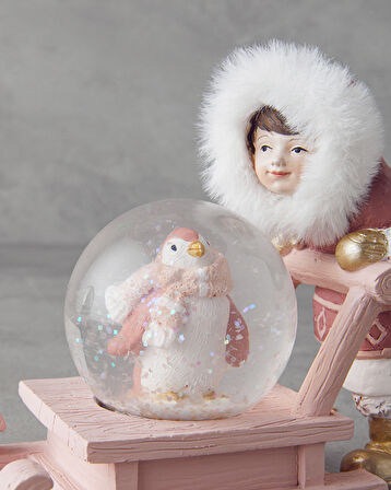 Snow Ball Kar Küresi 11,5x18x15 cm Pembe