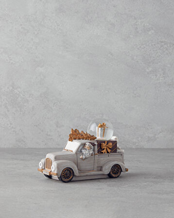 English Home Old Car Yılbaşı Kar Küresi 7x15,5x10,5 cm Gri