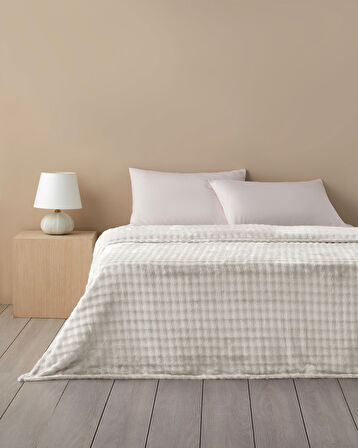 English Home Glance Bubble Supersoft Tek Kişilik Battaniye Krem