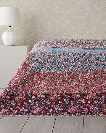 English Home Fanciful Patchwork King Size Çok Amaçlı Örtü Bordo