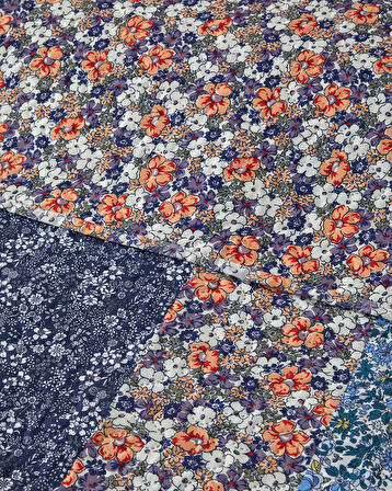 English Home Fanciful Patchwork King Size Çok Amaçlı Örtü Bordo