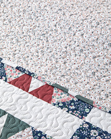 English Home Vintage Lace Patchwork Tek Kişilik Çok Amaçlı Örtü Siyah