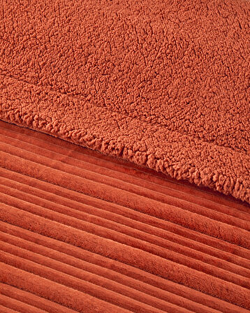 Bright Line Sherpa Supersoft Çift Kişilik Battaniye 200x220 cm Koyu Turuncu