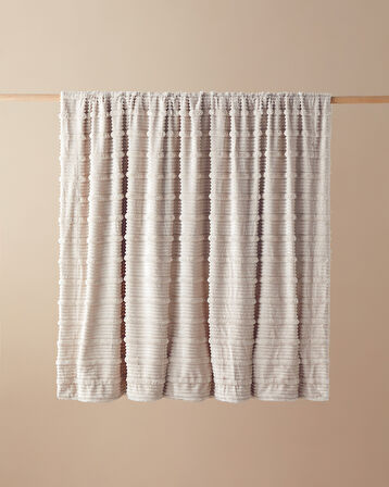 English Home Bright Line Sherpa Supersoft Çift Kişilik Battaniye 200x220 cm Krem