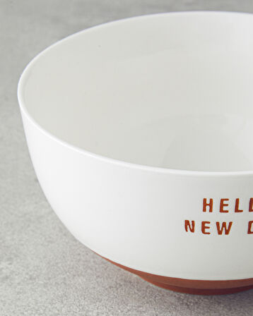 English Home Hello New Day New Bone China Kase 13 cm Beyaz