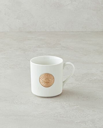 Goldie Eye New Bone China Yılbaşı Kupa 370 ml Beyaz-Gold